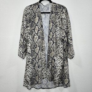 Pink Milly Womens Cardigan Short Sleeve Animal Print Size XL